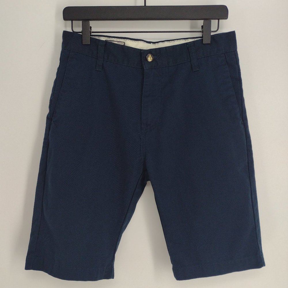 Volcom Flat Front Dark Blue Skate Surf Summer Spring Beach Shorts